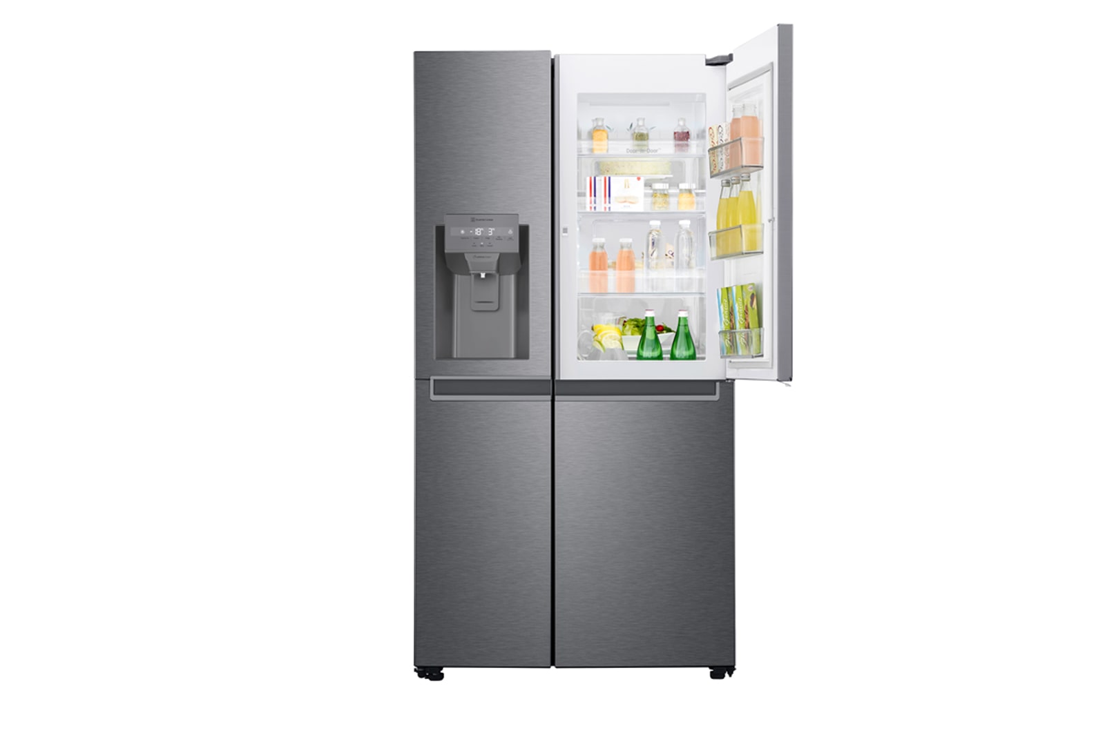 LG 634L Door in Door™ Side by Side (Dark Graphite), Energiklasse F, Vand-/isdispenser uden vandtilkobling, Smart Diagnosis™, GSJV31DSXF