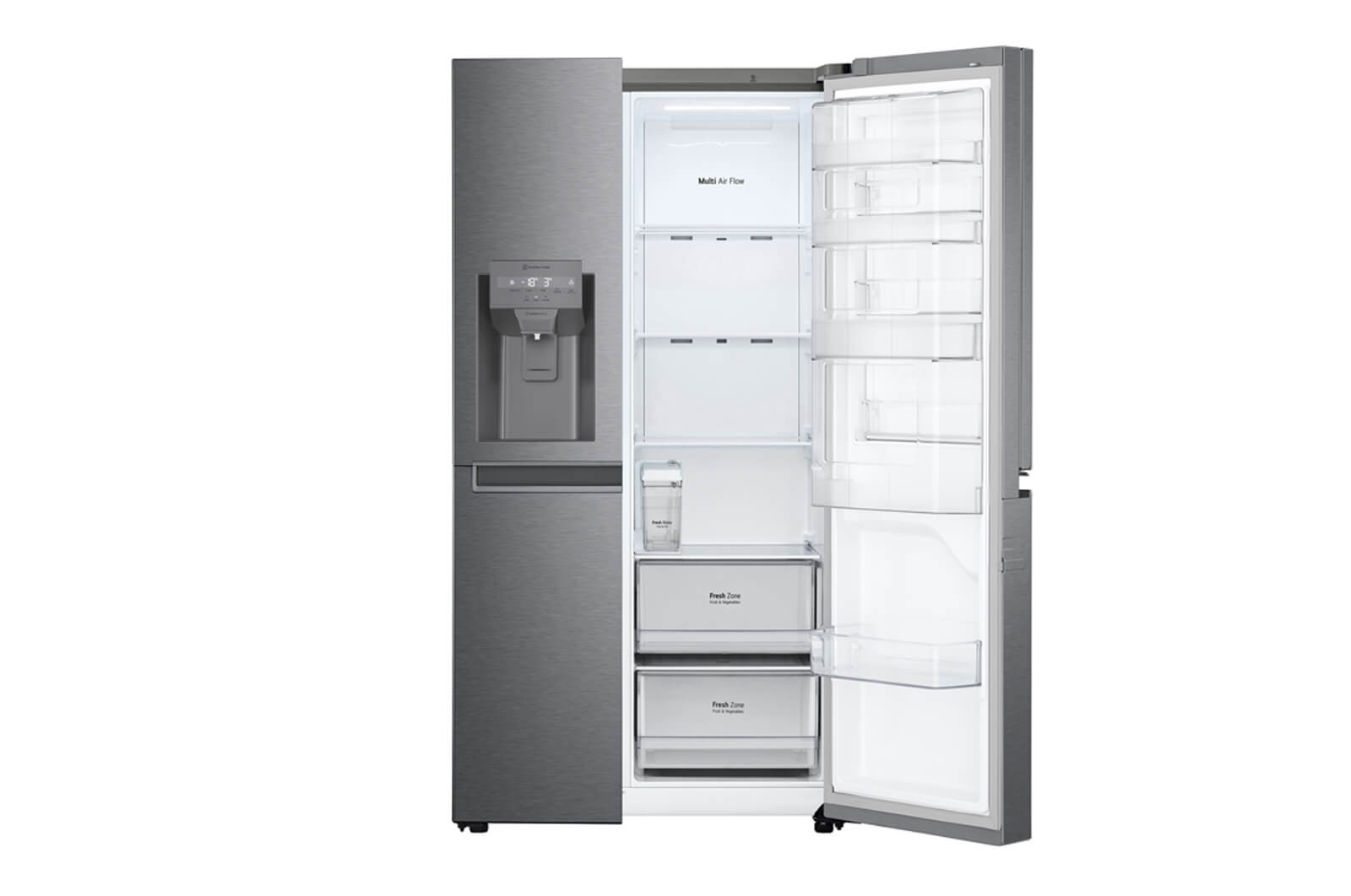 LG 634L Door in Door™ Side by Side (Dark Graphite), Energiklasse F, Vand-/isdispenser uden vandtilkobling, Smart Diagnosis™, GSJV31DSXF
