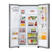 LG 634L Door in Door™ Side by Side (Dark Graphite), Energiklasse F, Vand-/isdispenser uden vandtilkobling, Smart Diagnosis™, GSJV31DSXF