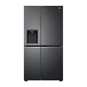 LG 635L Door in Door™ Side by Side (Matte Black Steel), Energiklasse E, Vand-/isdispenser med vandtilkobling, Smart Diagnosis™ med Wi-Fi, GSJV70MCLE