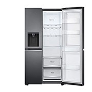 LG 635L Door in Door™ Side by Side (Matte Black Steel), Energiklasse E, Vand-/isdispenser med vandtilkobling, Smart Diagnosis™ med Wi-Fi, GSJV70MCLE