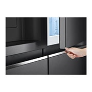 LG 635L Door in Door™ Side by Side (Matte Black Steel), Energiklasse E, Vand-/isdispenser med vandtilkobling, Smart Diagnosis™ med Wi-Fi, GSJV70MCLE