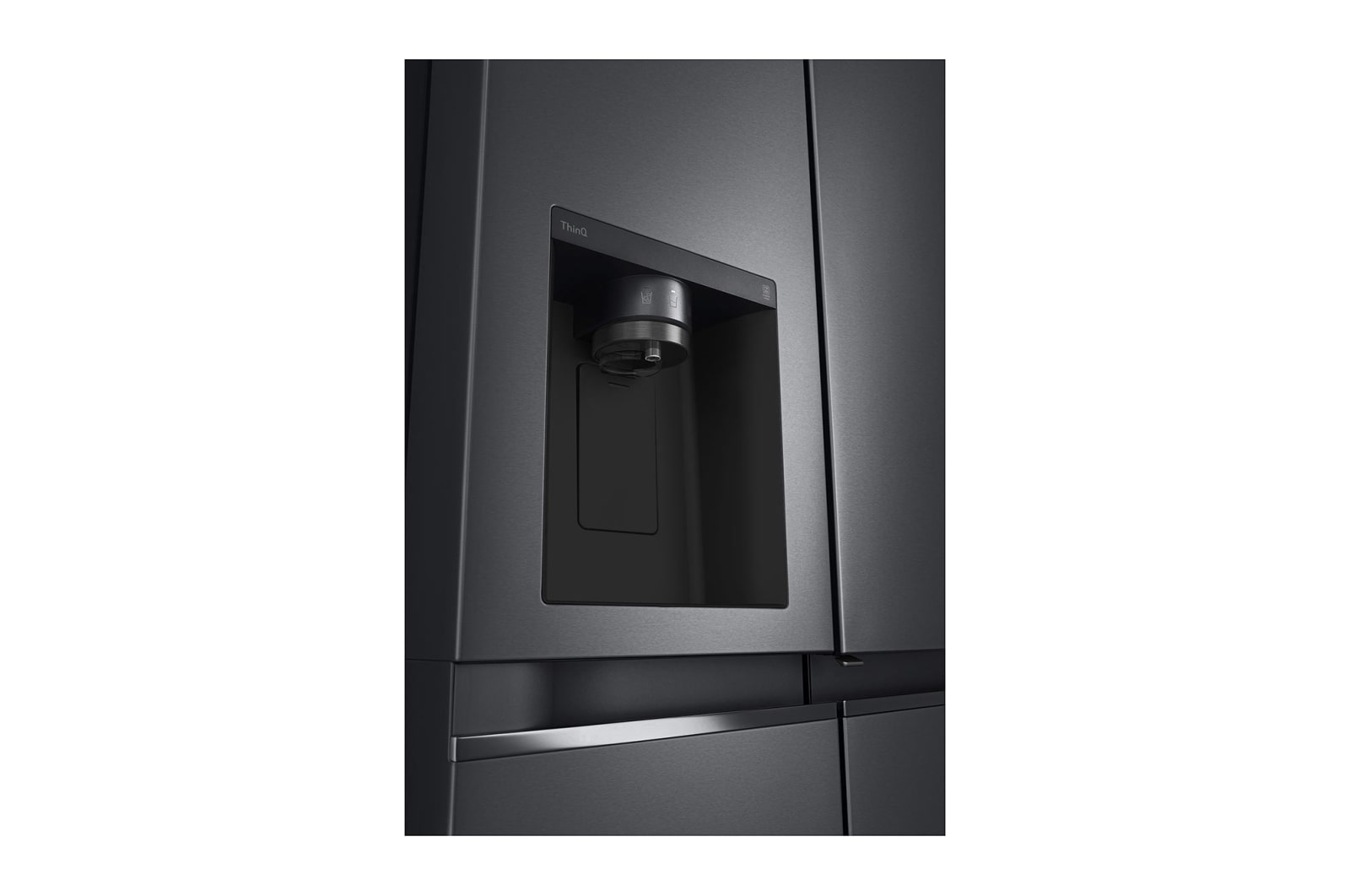 LG 635L Door in Door™ Side by Side (Matte Black Steel), Energiklasse E, Vand-/isdispenser med vandtilkobling, Smart Diagnosis™ med Wi-Fi, GSJV70MCLE