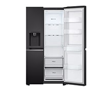 LG 635L Door in Door™ Side by Side (Western Black), Energiklasse E, Vand-/isdispenser med vandtilkobling, Smart Diagnosis™ med Wi-Fi, GSJV70WBTE