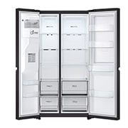 LG 635L Door in Door™ Side by Side (Western Black), Energiklasse E, Vand-/isdispenser med vandtilkobling, Smart Diagnosis™ med Wi-Fi, GSJV70WBTE