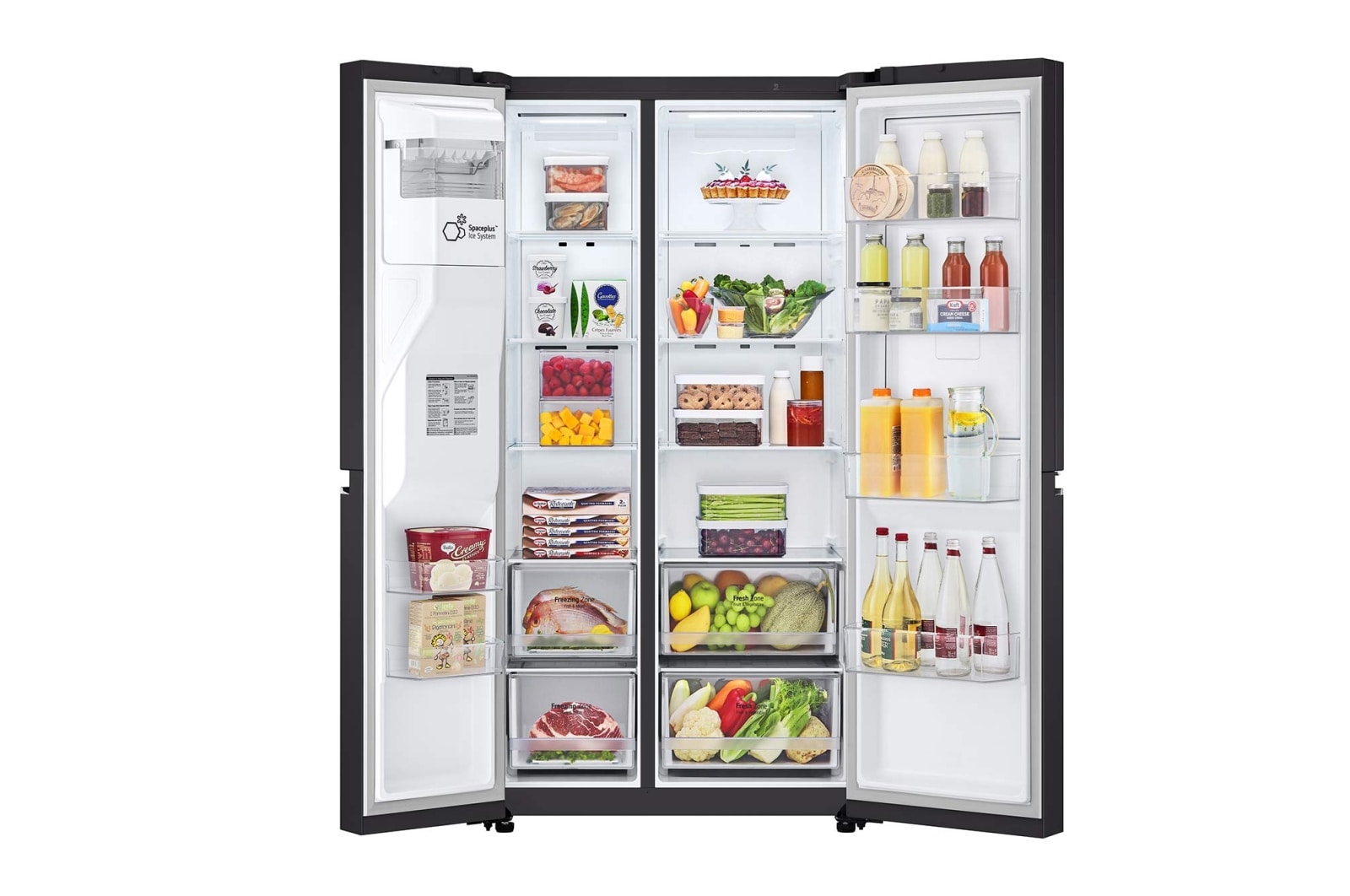 LG 635L Door in Door™ Side by Side (Western Black), Energiklasse E, Vand-/isdispenser med vandtilkobling, Smart Diagnosis™ med Wi-Fi, GSJV70WBTE