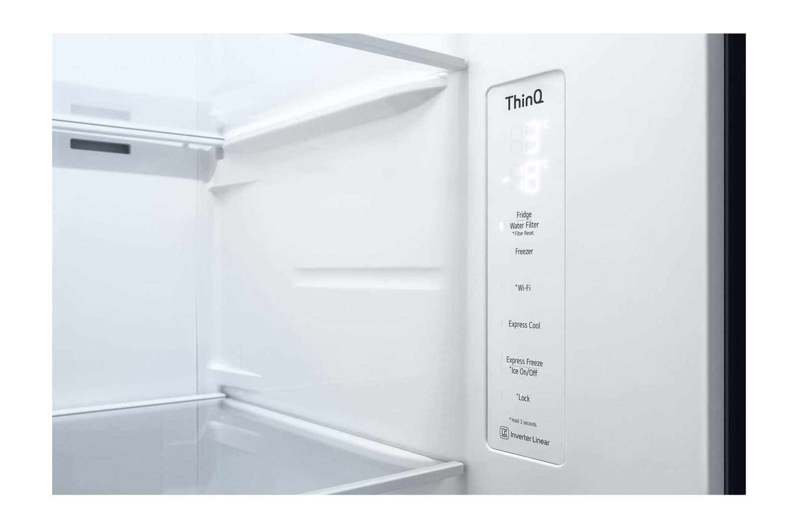LG 635L Door in Door™ Side by Side (Western Black), Energiklasse E, Vand-/isdispenser med vandtilkobling, Smart Diagnosis™ med Wi-Fi, GSJV70WBTE