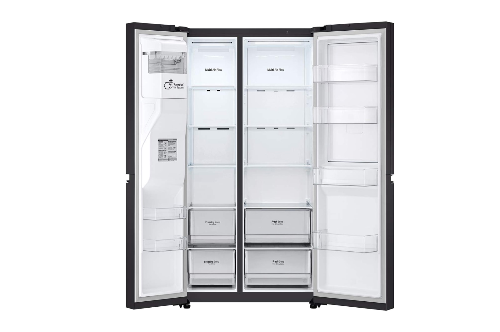 LG 635L Door in Door™ Side by Side (Western Black), Energiklasse E, Vand-/isdispenser med vandtilkobling, Smart Diagnosis™ med Wi-Fi, GSJV70WBTE