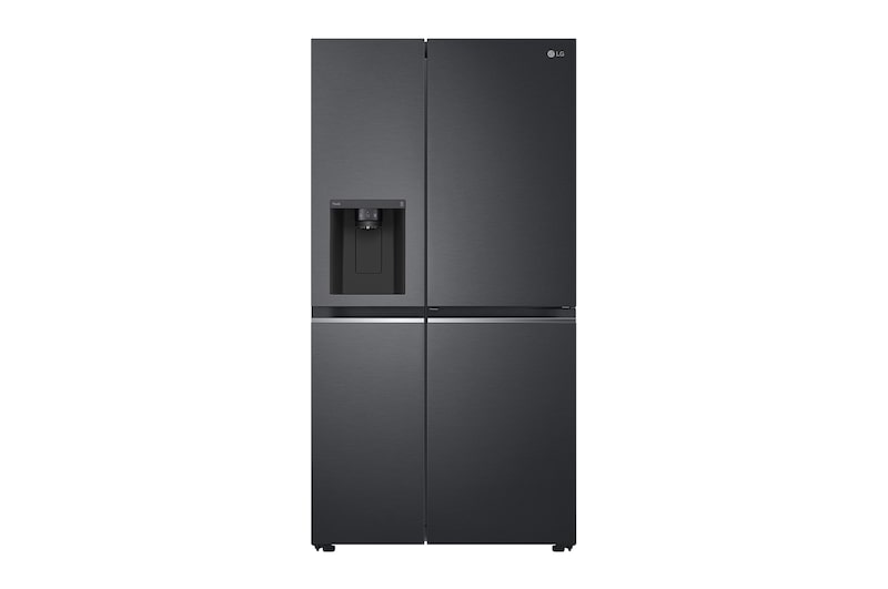LG 635L Door in Door™ Side by Side (Matte Black Stainless Steel), Energiklasse E, Vand-/isdispenser uden vandtilkobling, Smart Diagnosis™ med Wi-Fi, GSJV71MCLE