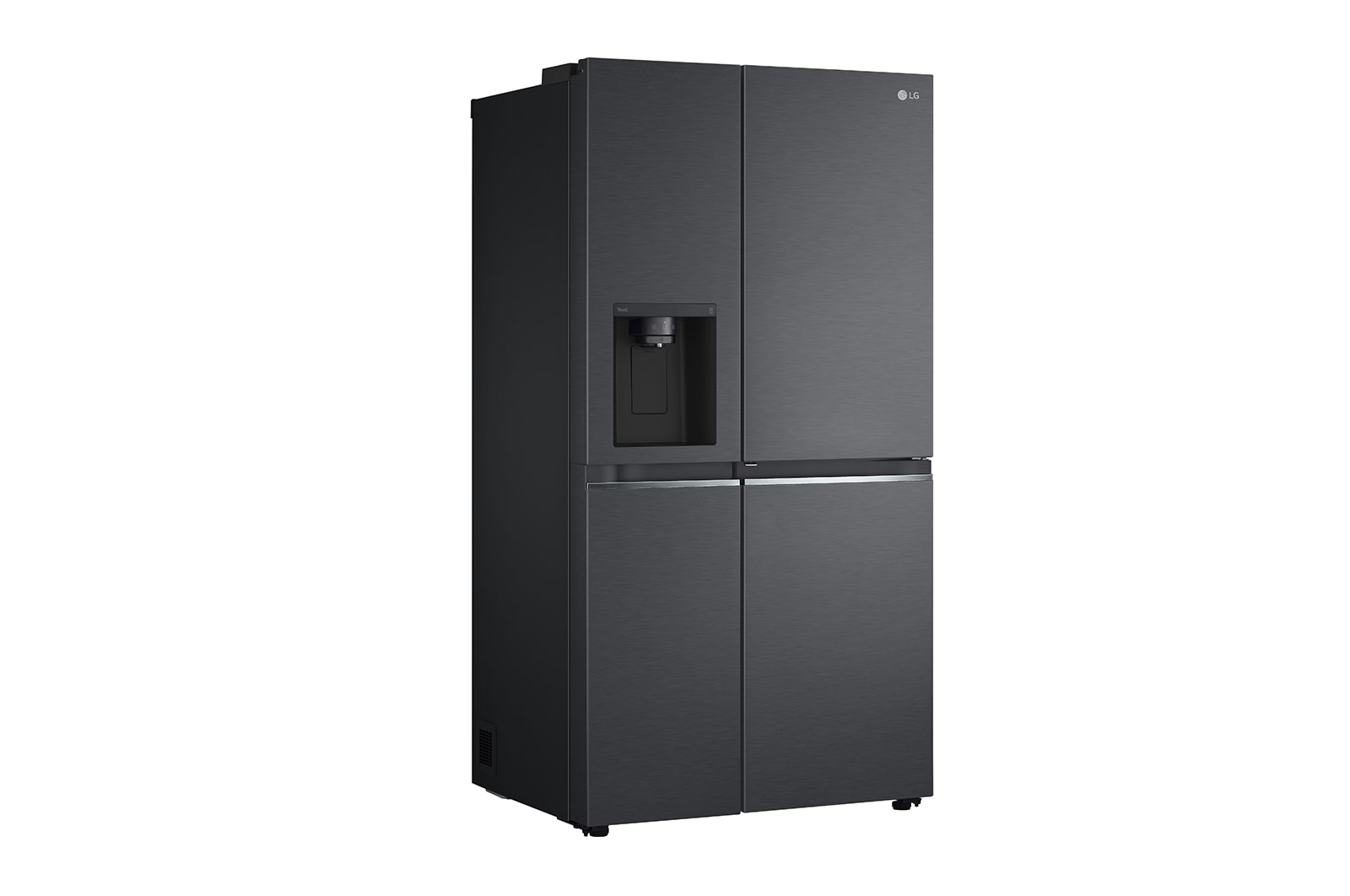 LG 635L Door in Door™ Side by Side (Matte Black Stainless Steel), Energiklasse E, Vand-/isdispenser uden vandtilkobling, Smart Diagnosis™ med Wi-Fi, GSJV71MCLE