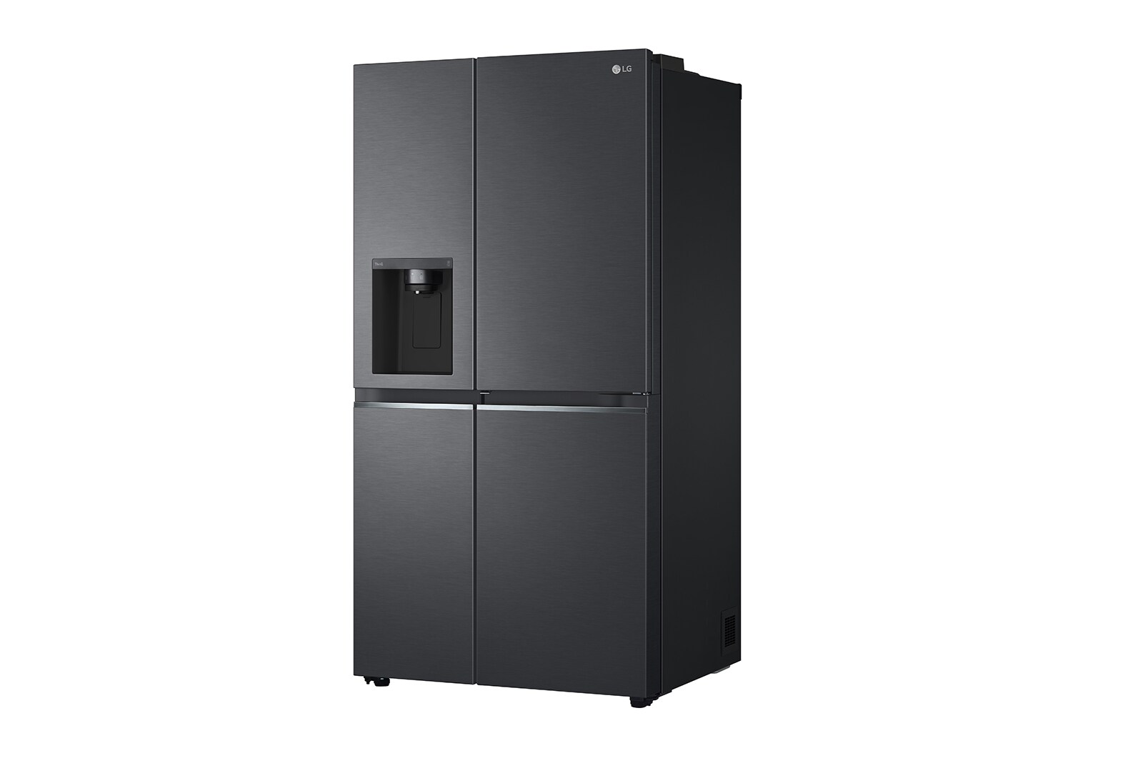 LG 635L Door in Door™ Side by Side (Matte Black Stainless Steel), Energiklasse E, Vand-/isdispenser uden vandtilkobling, Smart Diagnosis™ med Wi-Fi, GSJV71MCLE