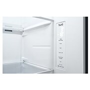 LG 635L Door in Door™ Side by Side (Shiny Steel), Energiklasse E, Vand-/isdispenser uden vandtilkobling, Smart Diagnosis™ med Wi-Fi, GSJV71PZTE