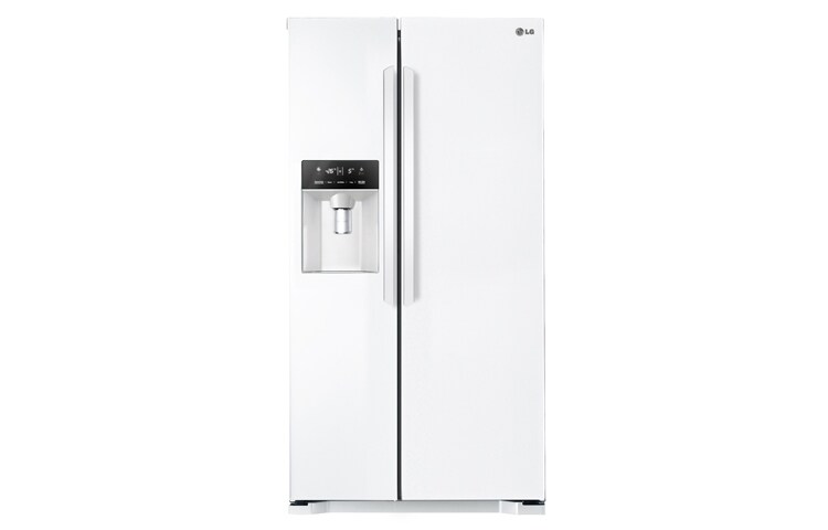 Visning forfra af Afrimningsfrit side-by-side-skab i med Non Plumbing isdispenser (508 L) GSL325SWYV
