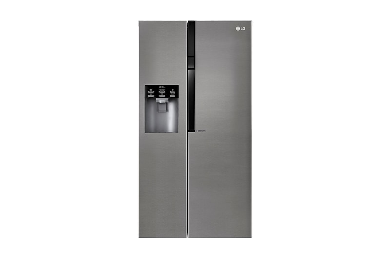 LG 606L Side by Side (mørkegrå) - Is og vand dispenser Energiklasse F Non Plumbing, Smart Diagnosis™, GSL361ICEV