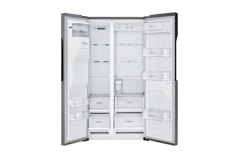 LG 606L Side by Side (mørkegrå) - Is og vand dispenser Energiklasse F Non Plumbing, Smart Diagnosis™, GSL361ICEV