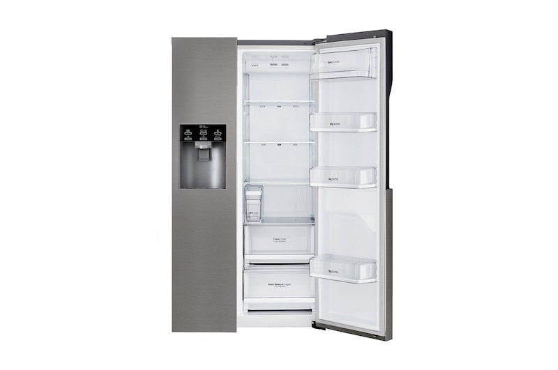 LG 606L Side by Side (mørkegrå) - Is og vand dispenser Energiklasse F Non Plumbing, Smart Diagnosis™, GSL361ICEV