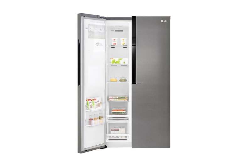 LG 606L Side by Side (mørkegrå) - Is og vand dispenser Energiklasse F Non Plumbing, Smart Diagnosis™, GSL361ICEV
