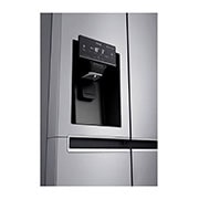 LG 625L Side by Side (Shiny Steel) - Energiklasse E, Vand-/isdispenser med vandtilkobling og Smart Diagnosis™ med Wi-Fi, GSL460ICEE