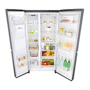 LG 625L Side by Side (mørkegrå) - Is og vand dispenser Energiklasse F Vand-/isdispenser uden vandtilkobling, Smart Diagnosis™ med wifi, GSL471ICEZ