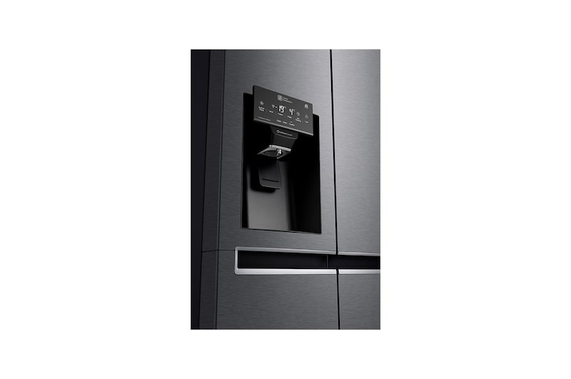 LG 625L Side by Side (mørkegrå) - Is og vand dispenser Energiklasse F Vand-/isdispenser uden vandtilkobling, Smart Diagnosis™ med wifi, GSL471ICEZ