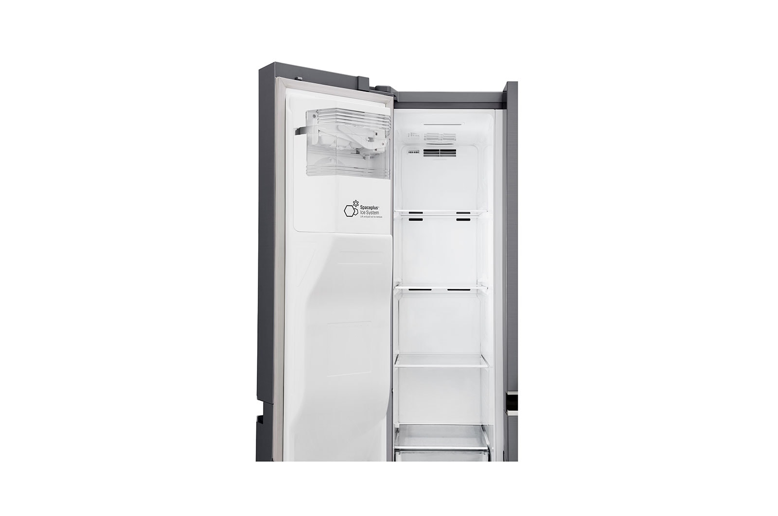 LG 625L Side by Side (mørkegrå) - Is og vand dispenser Energiklasse F Vand-/isdispenser uden vandtilkobling, Smart Diagnosis™ med wifi, GSL471ICEZ