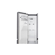 LG 625L Side by Side (Shiny Steel) - Energiklasse F, Vand-/isdispenser med vandtilkobling og Smart Diagnosis™ , GSL480PZXV