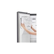 LG 625L Side by Side (Shiny Steel) - Energiklasse F, Vand-/isdispenser med vandtilkobling og Smart Diagnosis™ , GSL480PZXV