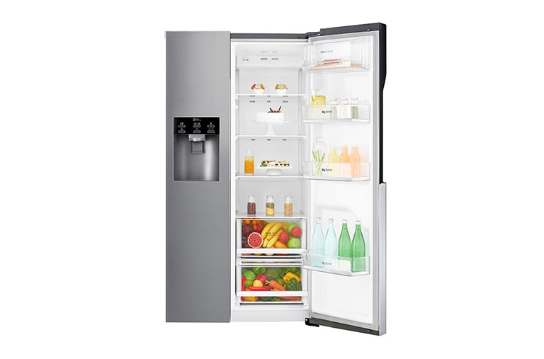 LG 606L Side by Side (Shiny Steel) - Is og vand dispenser Energiklasse F Plumbing, Smart Diagnosis™, GSL560PZXV