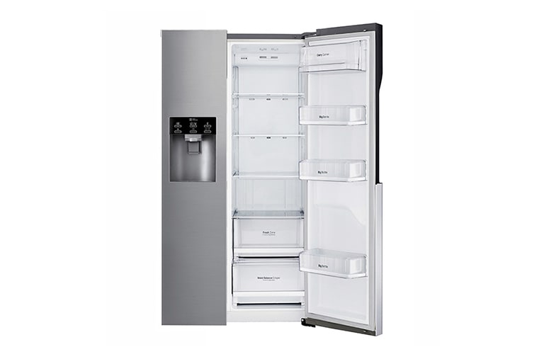 LG 606L Side by Side (Shiny Steel) - Is og vand dispenser Energiklasse F Plumbing, Smart Diagnosis™, GSL560PZXV