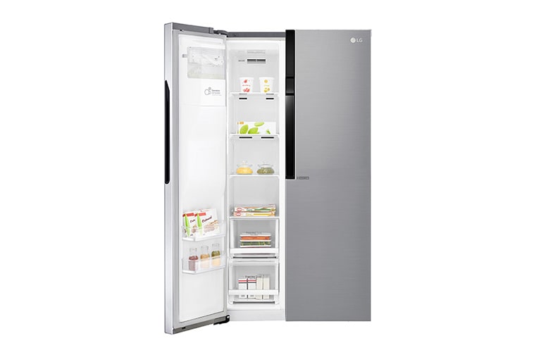 LG 606L Side by Side (Shiny Steel) - Is og vand dispenser Energiklasse F Plumbing, Smart Diagnosis™, GSL560PZXV