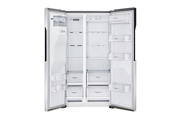 LG 606L Side by Side (Shiny Steel) - Is og vand dispenser Energiklasse F Plumbing, Smart Diagnosis™, GSL560PZXV