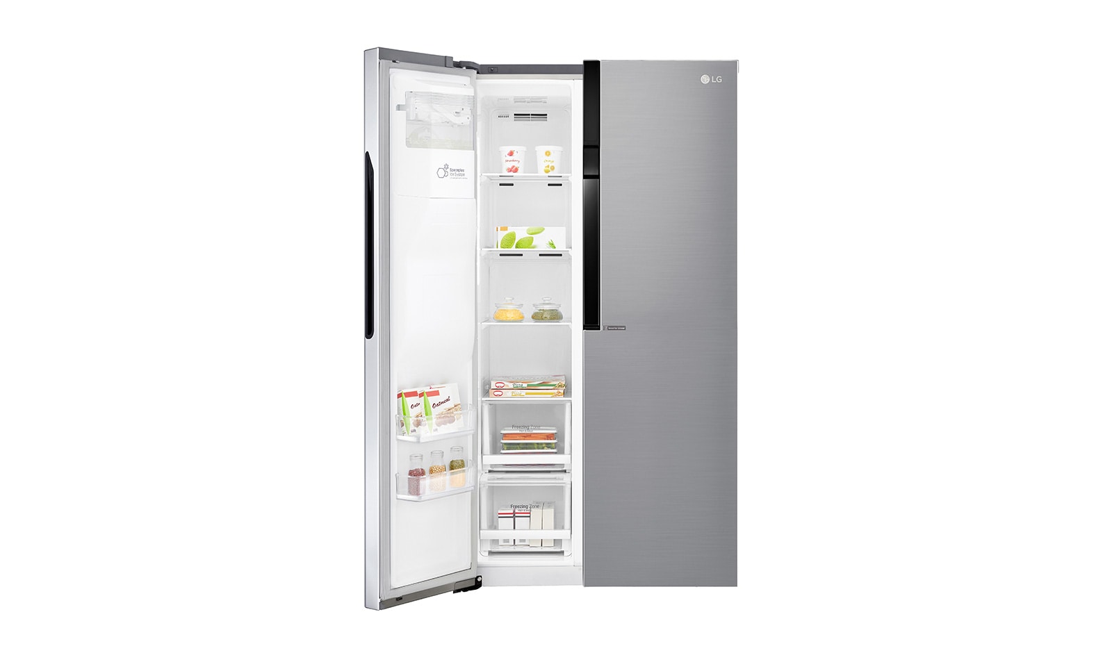 LG 606L Side by Side (Shiny Steel) - Is og vand dispenser Energiklasse F Plumbing, Smart Diagnosis™, GSL560PZXV