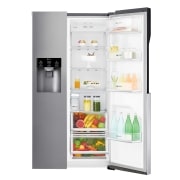 LG 606L Side by Side (Shiny Steel) - Is og vand dispenser Energiklasse F Non Plumbing, Smart Diagnosis™, GSL561PZUZ