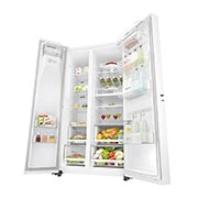 LG 625L Side by Side (Hvid) - Is og vand dispenser Energiklasse F Vand-/isdispenser med vandtilkobling, Smart Diagnosis™ med wifi, GSL760SWXV