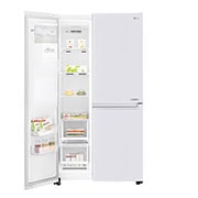 LG 625L Side by Side (Hvid) - Is og vand dispenser Energiklasse F Vand-/isdispenser med vandtilkobling, Smart Diagnosis™ med wifi, GSL760SWXV