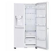 LG 625L Side by Side (Hvid) - Is og vand dispenser Energiklasse F Vand-/isdispenser med vandtilkobling, Smart Diagnosis™ med wifi, GSL760SWXV