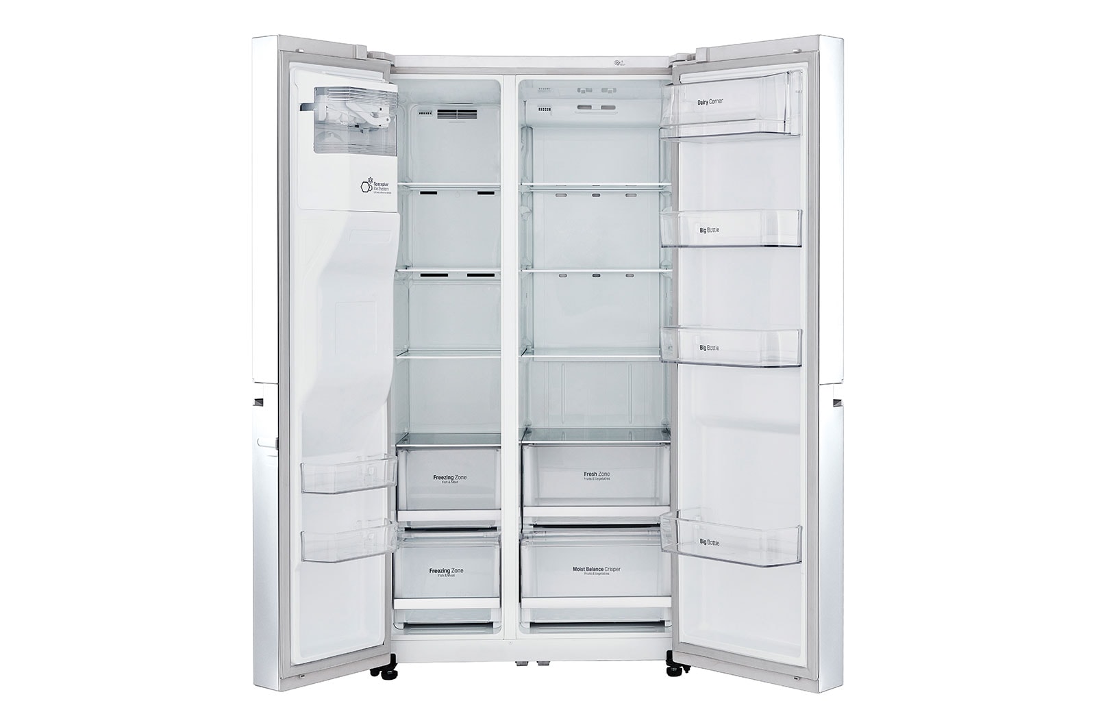 LG 625L Side by Side (Hvid) - Is og vand dispenser Energiklasse F Vand-/isdispenser med vandtilkobling, Smart Diagnosis™ med wifi, GSL760SWXV