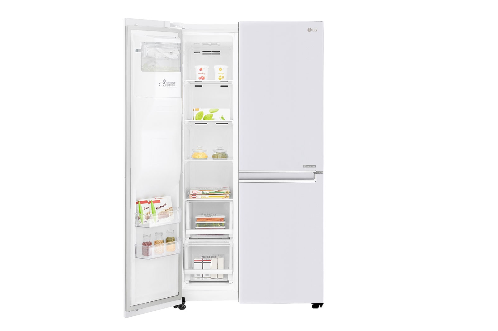 LG 625L Side by Side (Hvid) - Is og vand dispenser Energiklasse F Vand-/isdispenser med vandtilkobling, Smart Diagnosis™ med wifi, GSL760SWXV