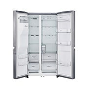 LG 625L Side by Side (Shiny Steel) - Is og vand dispenser Energiklasse F Vand-/isdispenser uden vandtilkobling, Smart Diagnosis™ med Wi-Fi, GSL761PZUZ
