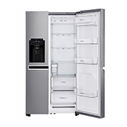 LG 625L Side by Side (Shiny Steel) - Is og vand dispenser Energiklasse F Vand-/isdispenser uden vandtilkobling, Smart Diagnosis™ med Wi-Fi, GSL761PZUZ
