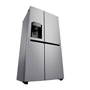 LG 625L Side by Side (Shiny Steel) - Is og vand dispenser Energiklasse F Vand-/isdispenser uden vandtilkobling, Smart Diagnosis™ med Wi-Fi, GSL761PZUZ