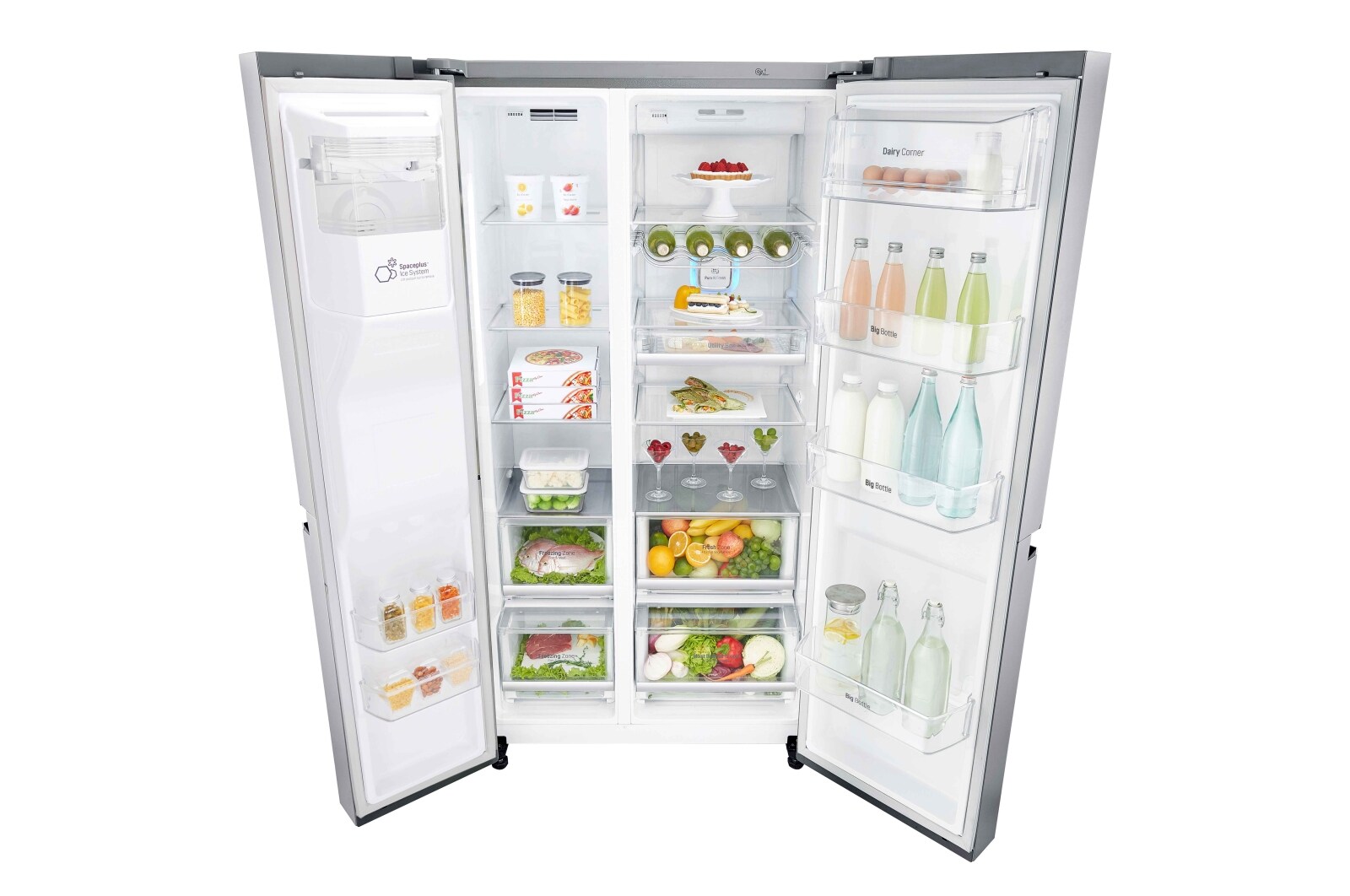 LG 625L Side by Side (Shiny Steel) - Is og vand dispenser Energiklasse F Plumbing, Smart Diagnosis™ med wifi, GSL960PZBZ