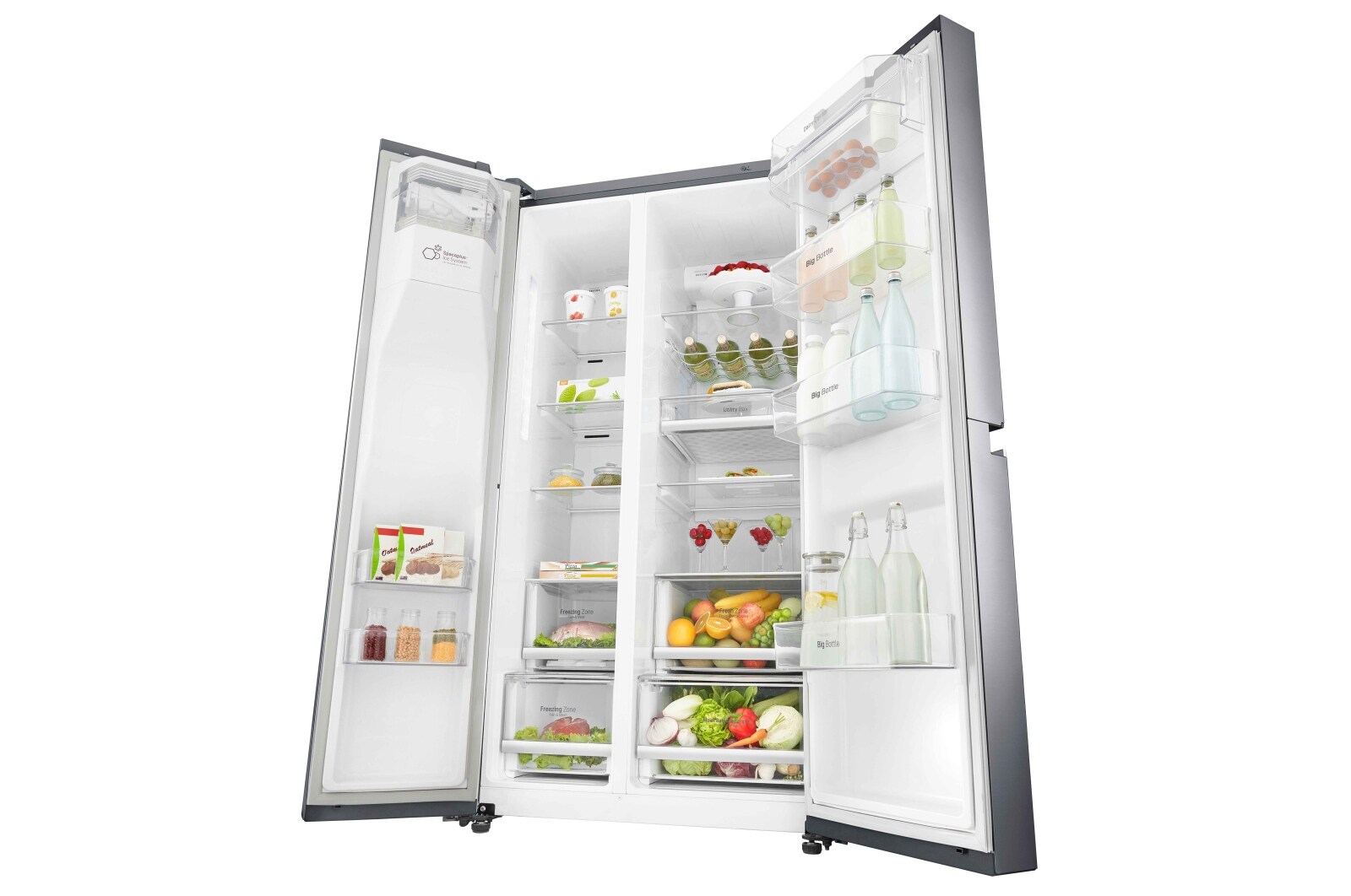 LG 625L Side by Side (Shiny Steel) - Is og vand dispenser Energiklasse F Plumbing, Smart Diagnosis™ med wifi, GSL960PZBZ