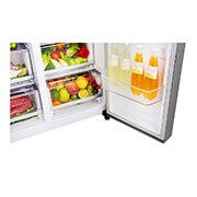 LG 625L Side by Side (Shiny Steel), Is og vand dispenser, Energiklasse F, Vand-/isdispenser med vandtilkobling, Smart Diagnosis™ med Wi-Fi, GSL960PZUZ