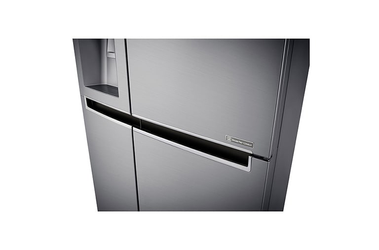 LG 625L Side by Side (Shiny Steel) Energiklasse F, Vand-/isdispenser uden vandtilkobling, Smart Diagnosis™ med Wi-Fi, GSL961PZUZ