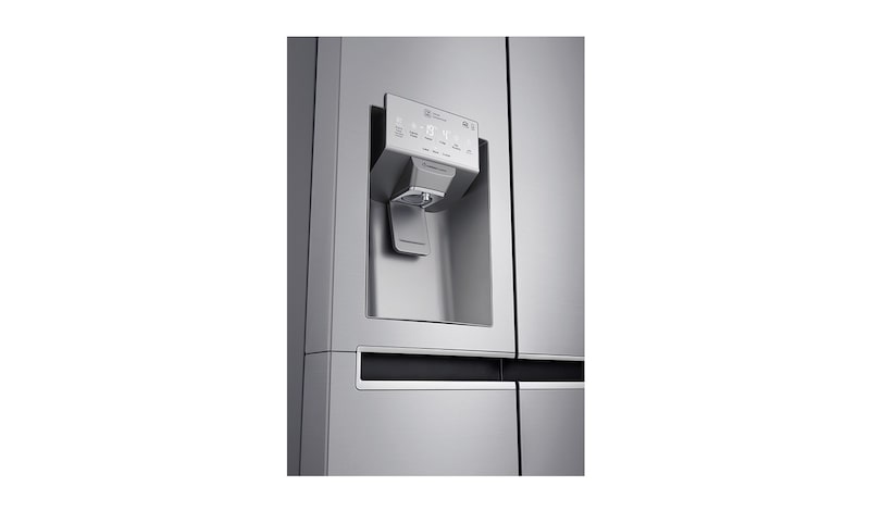 LG 625L Side by Side (Shiny Steel) Energiklasse F, Vand-/isdispenser uden vandtilkobling, Smart Diagnosis™ med Wi-Fi, GSL961PZUZ