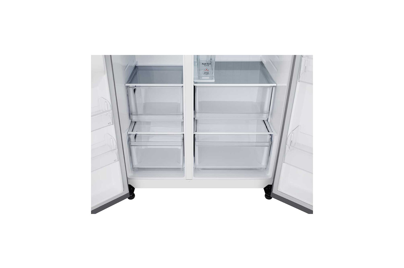 LG 641L Side by Side (Prime Silver), Energiklasse E, Vand-/isdispenser uden vandtilkobling, Smart Diagnosis™, GSLC41PYPE