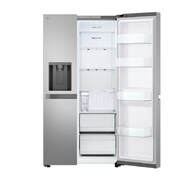 LG 641L Side by Side (Prime Silver), Energiklasse E, Vand-/isdispenser uden vandtilkobling, Smart Diagnosis™, GSLC41PYPE