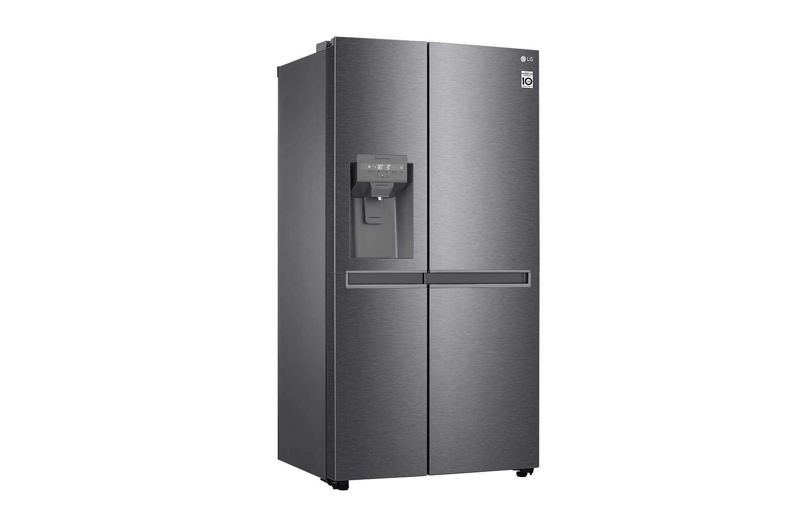 LG 634L Side by Side (Dark Graphite), Is og vand dispenser, Energiklasse F, Vand-/isdispenser med vandtilkobling, Smart Diagnosis™, GSLV30DSXM