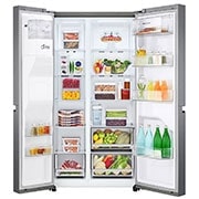 LG 634L Side by Side (Dark Graphite), Is og vand dispenser, Energiklasse E, Vand-/isdispenser uden vandtilkobling, Smart Diagnosis™, GSLV31DSXE